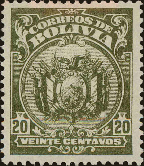 Front view of Bolivia 168 collectors stamp