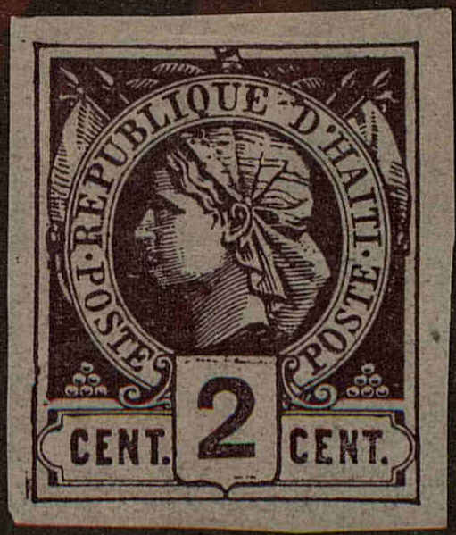 Front view of Haiti 2b collectors stamp