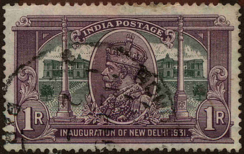 Front view of India 134 collectors stamp