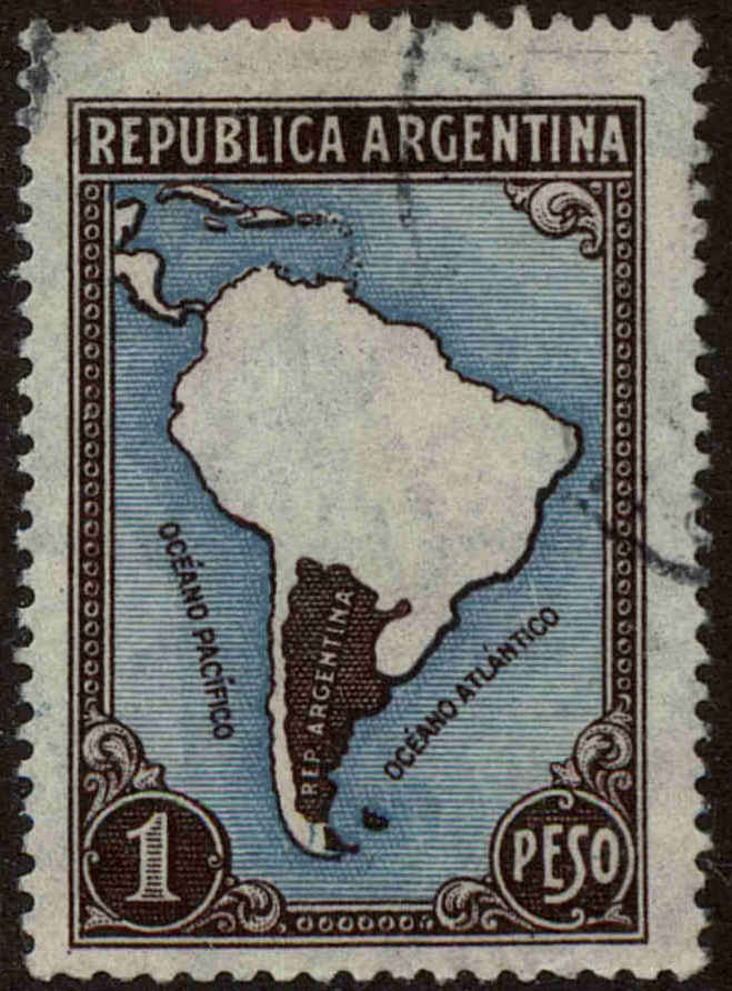 Front view of Argentina 446 collectors stamp