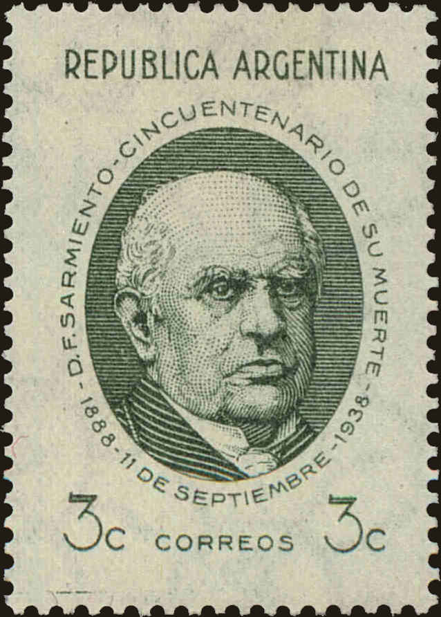 Front view of Argentina 454 collectors stamp