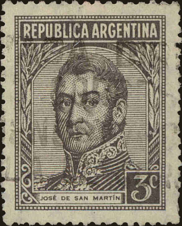 Front view of Argentina 488 collectors stamp