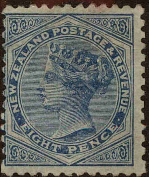 Front view of New Zealand 66 collectors stamp