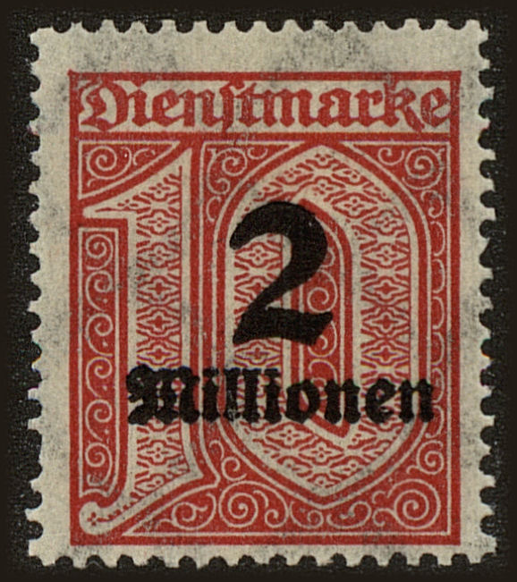 Front view of Germany O38 collectors stamp