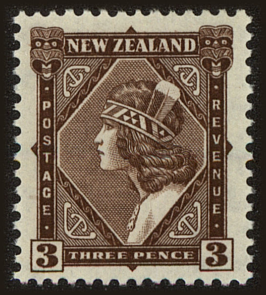 Front view of New Zealand 190 collectors stamp