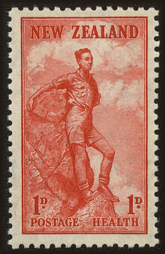 Front view of New Zealand B12 collectors stamp