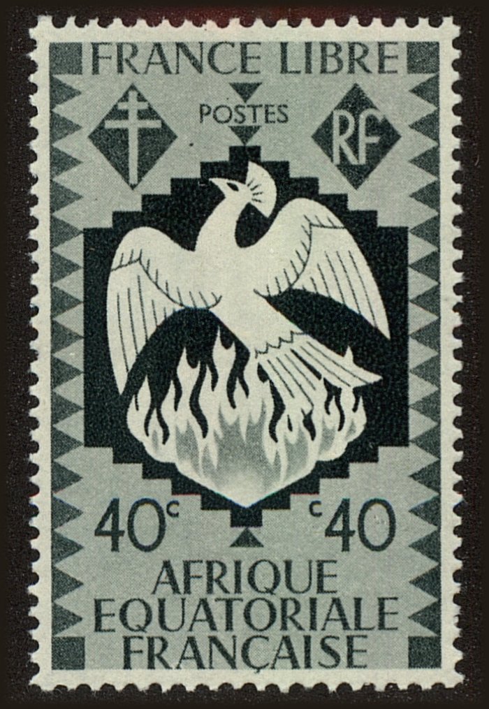 Front view of French Equatorial Africa 146 collectors stamp