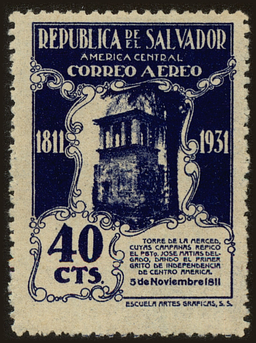 Front view of Salvador, El C23 collectors stamp