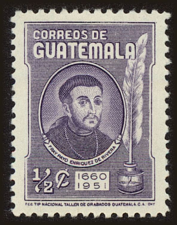 Front view of Guatemala 343 collectors stamp