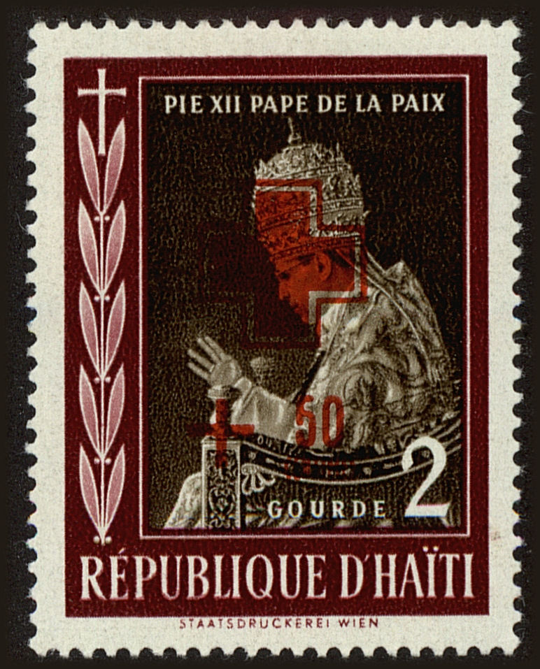 Front view of Haiti B8 collectors stamp