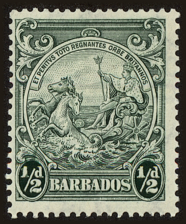 Front view of Barbados 193 collectors stamp