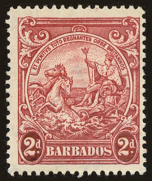 Front view of Barbados 195B collectors stamp