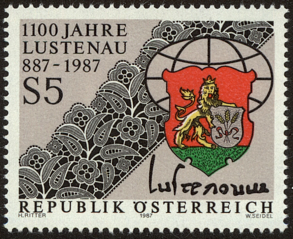 Front view of Austria 1398 collectors stamp