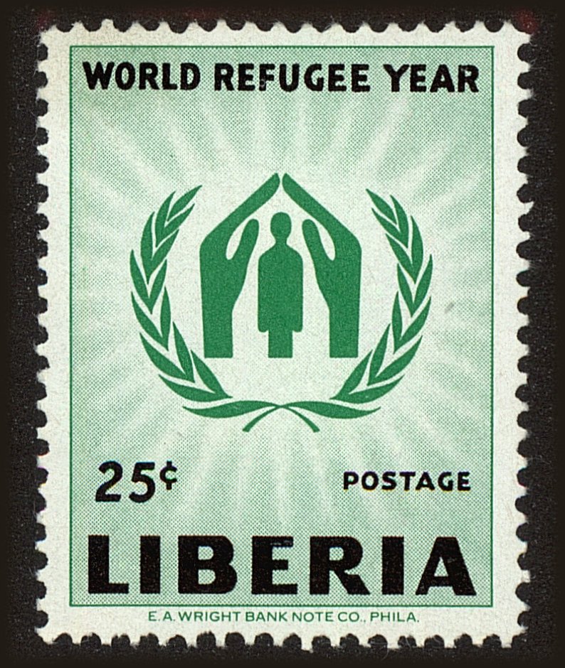 Front view of Liberia 388 collectors stamp