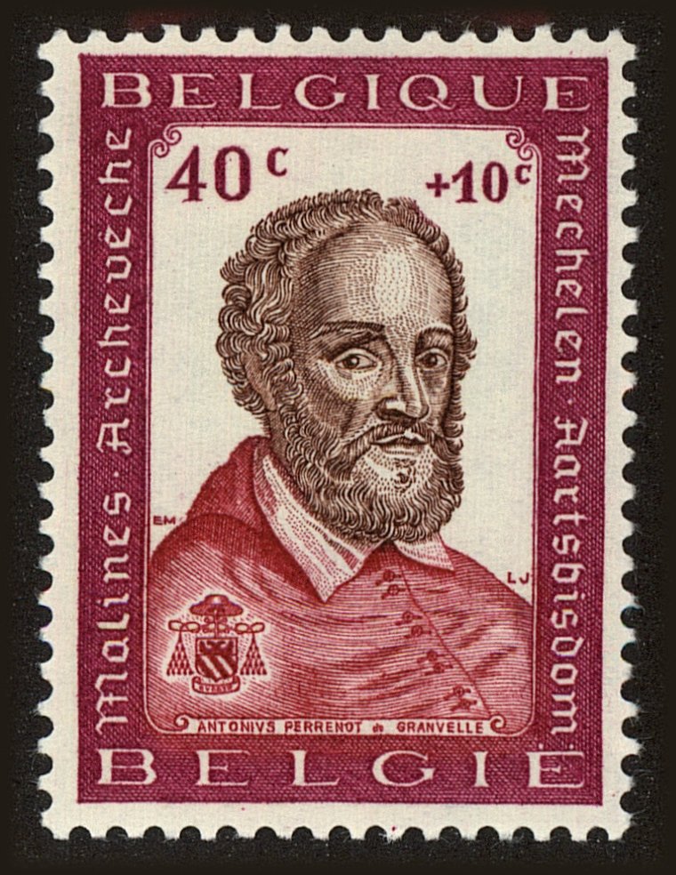 Front view of Belgium B696 collectors stamp