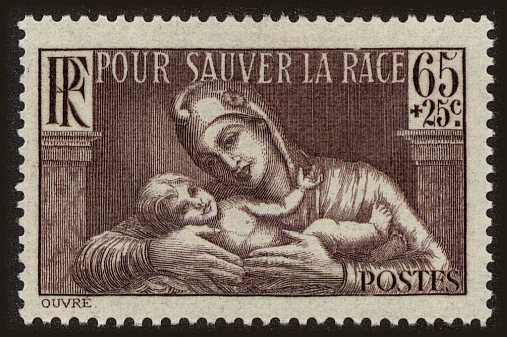 Front view of France B64 collectors stamp