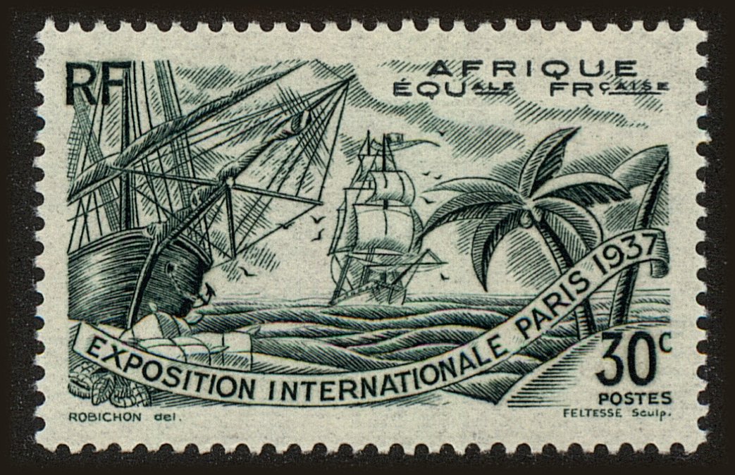 Front view of French Equatorial Africa 28 collectors stamp
