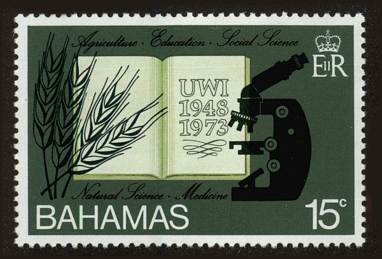 Front view of Bahamas 356 collectors stamp