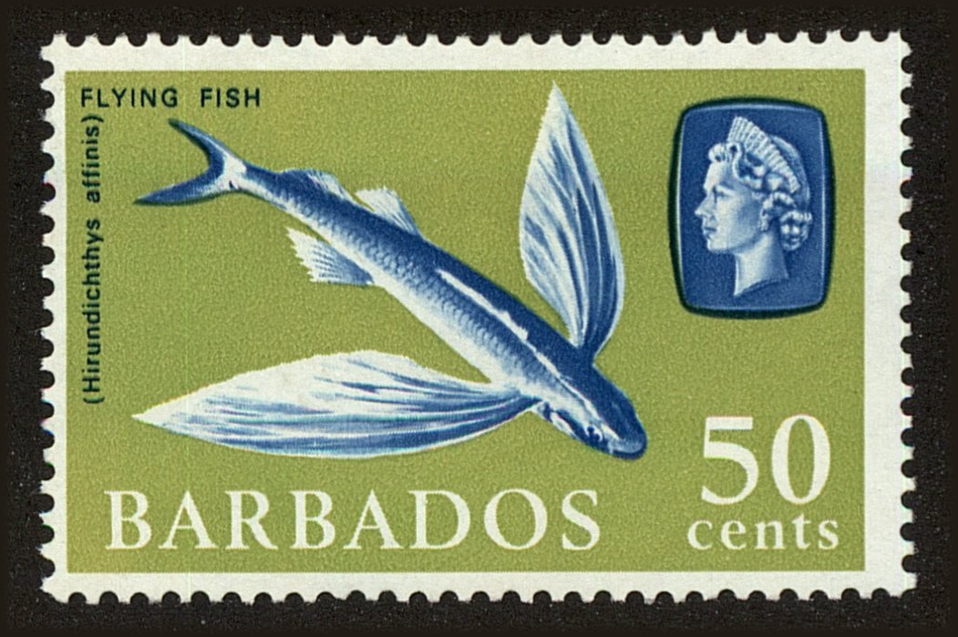 Front view of Barbados 277 collectors stamp
