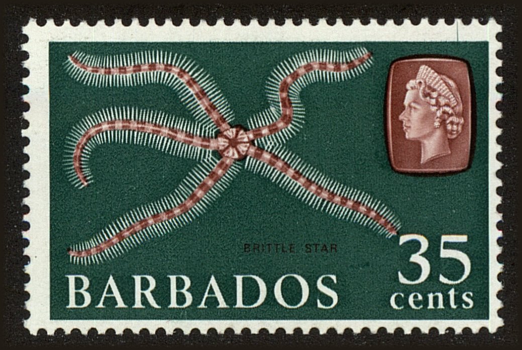 Front view of Barbados 278 collectors stamp