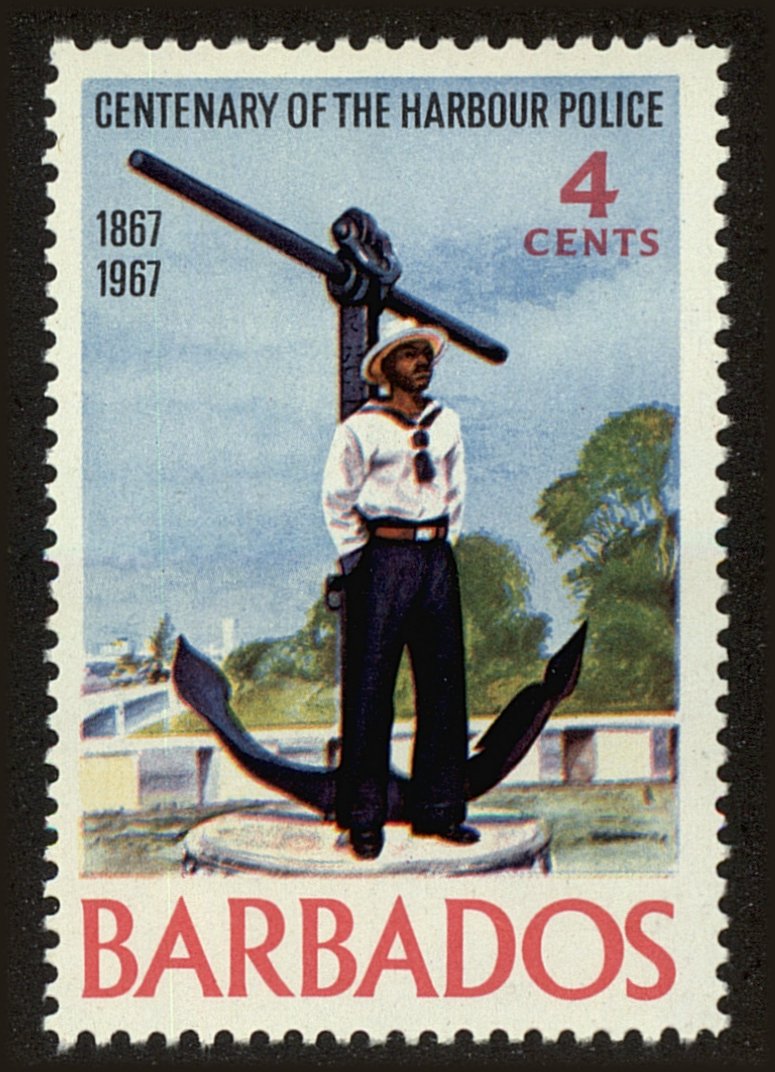 Front view of Barbados 294 collectors stamp