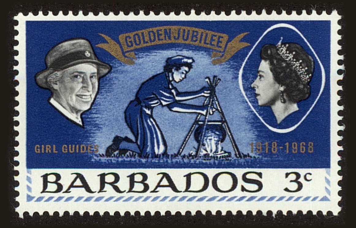 Front view of Barbados 306 collectors stamp
