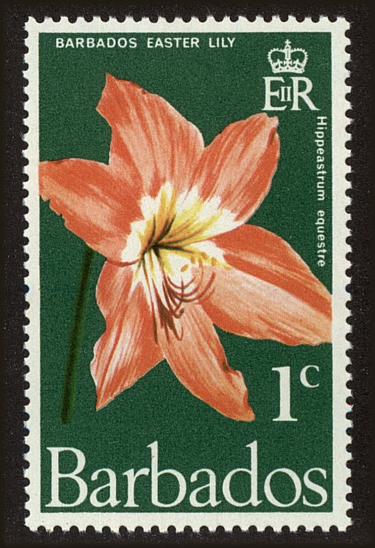 Front view of Barbados 348 collectors stamp
