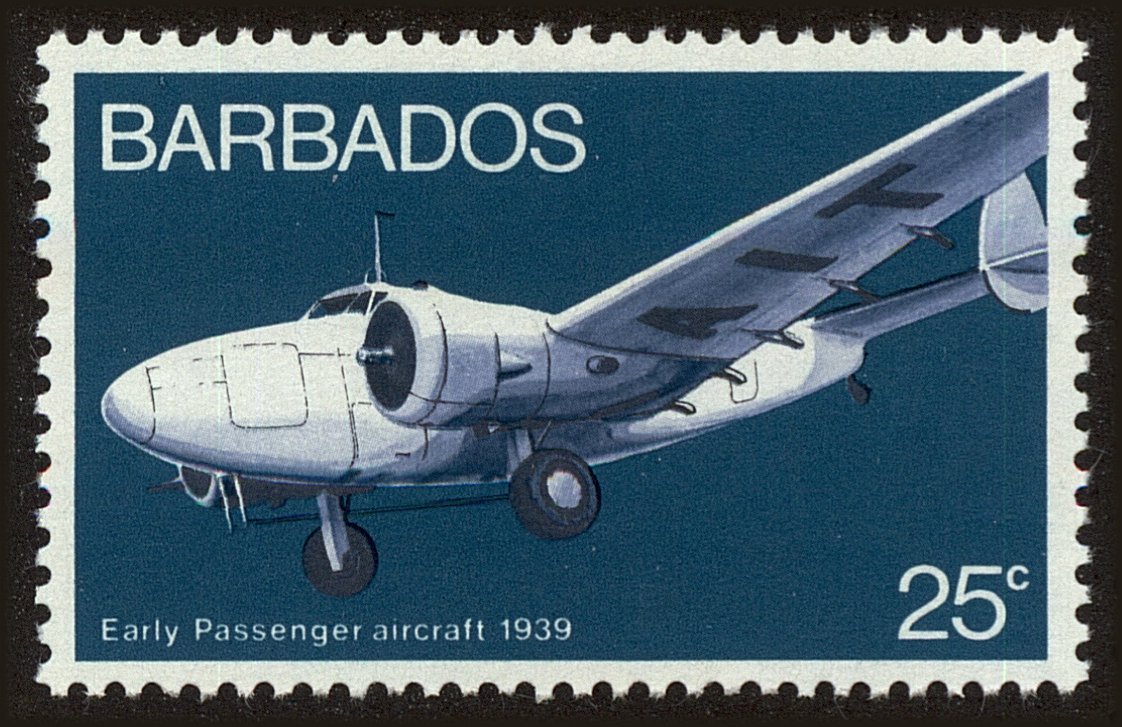 Front view of Barbados 386 collectors stamp