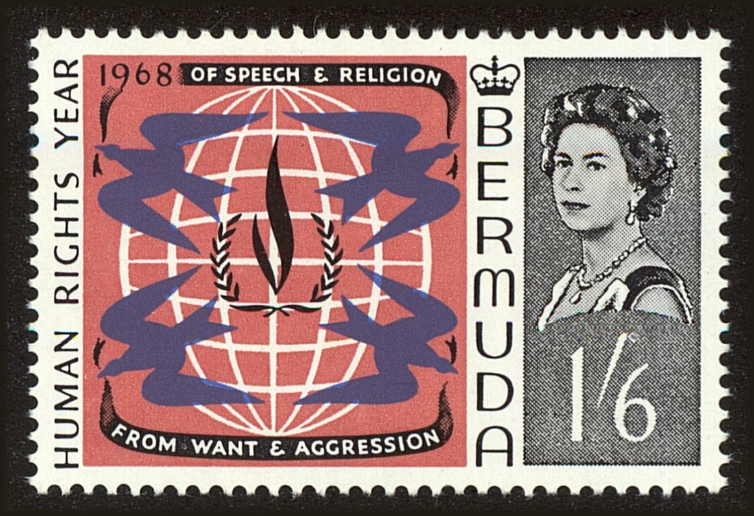 Front view of Bermuda 220 collectors stamp