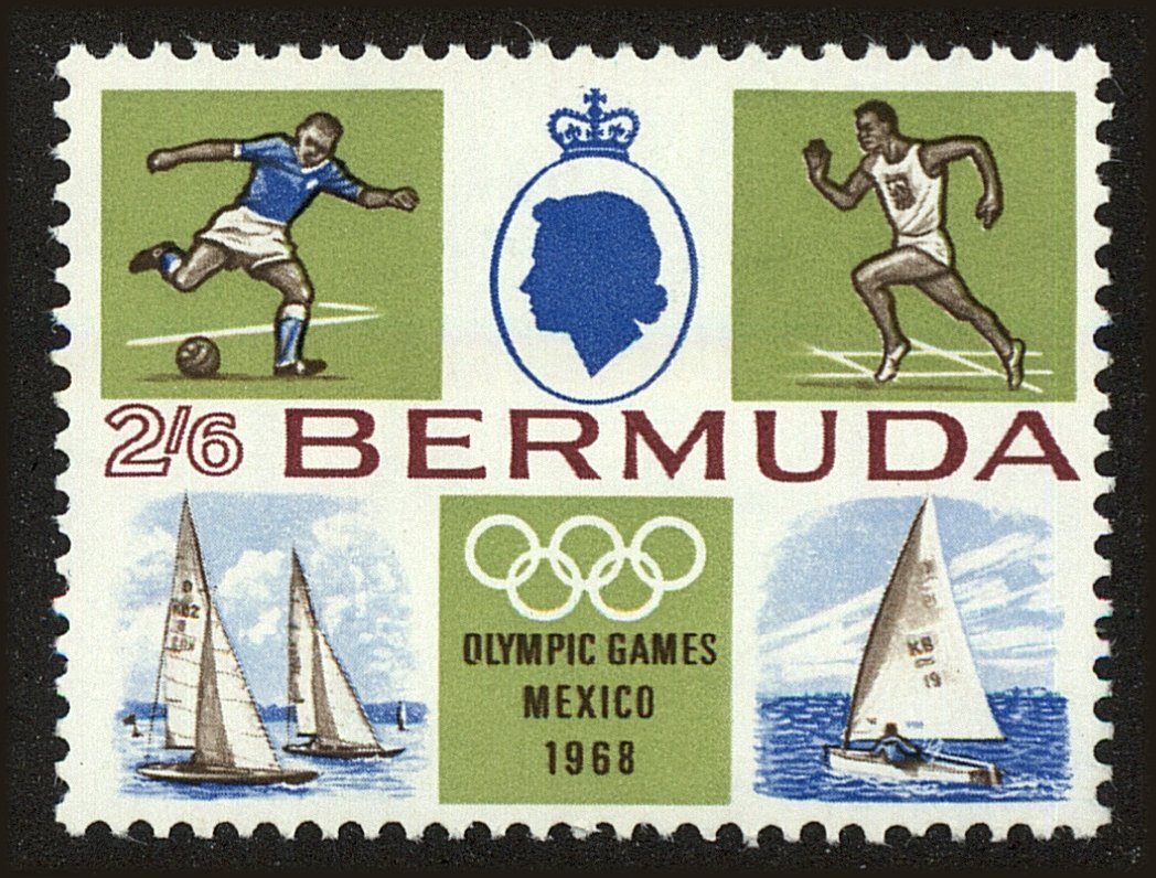 Front view of Bermuda 229 collectors stamp