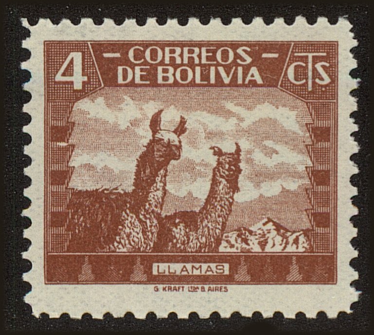 Front view of Bolivia 252 collectors stamp
