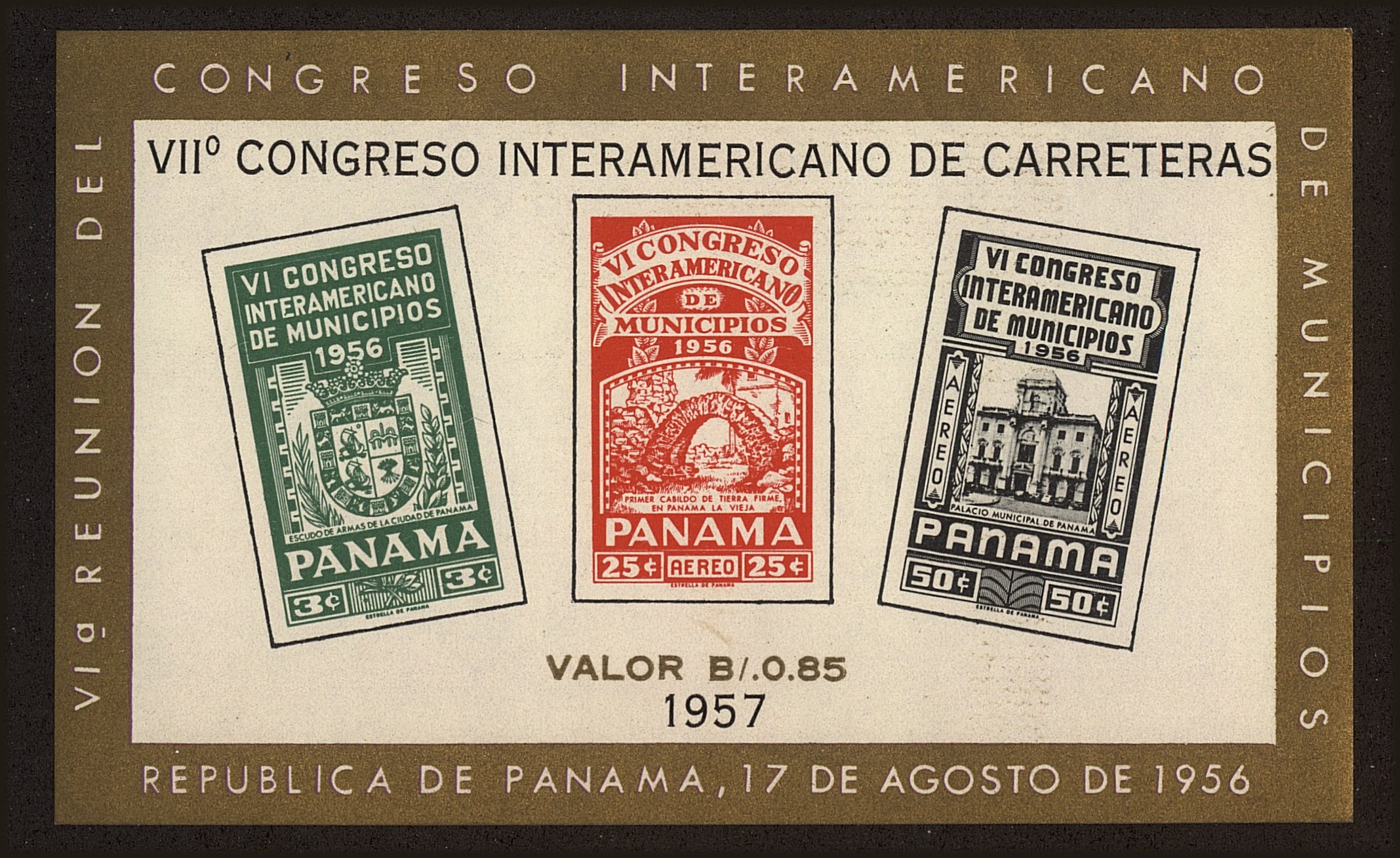 Front view of Panama C187a collectors stamp