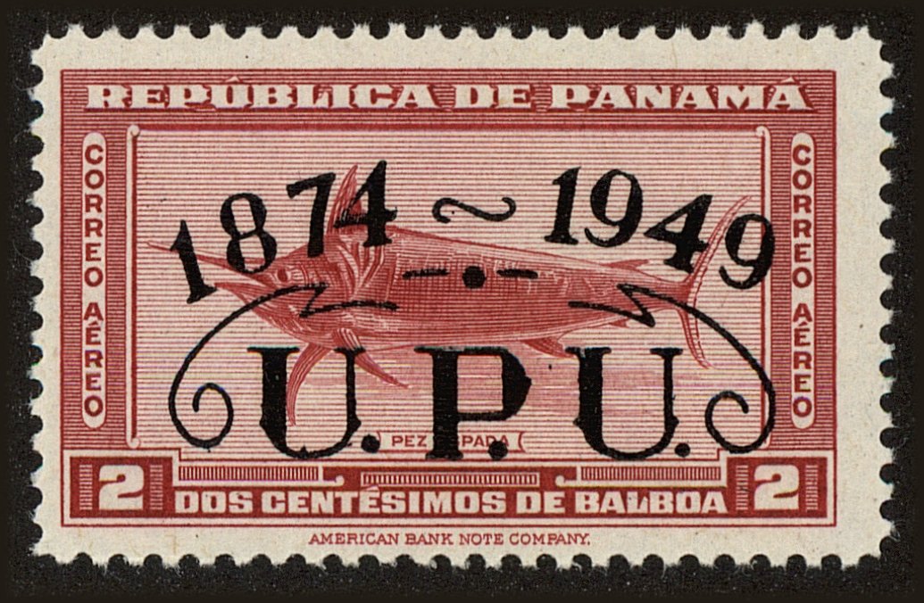 Front view of Panama C114 collectors stamp