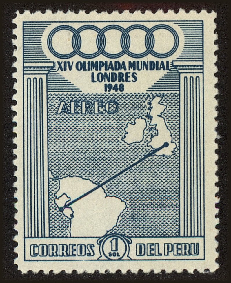Front view of Peru C78 collectors stamp