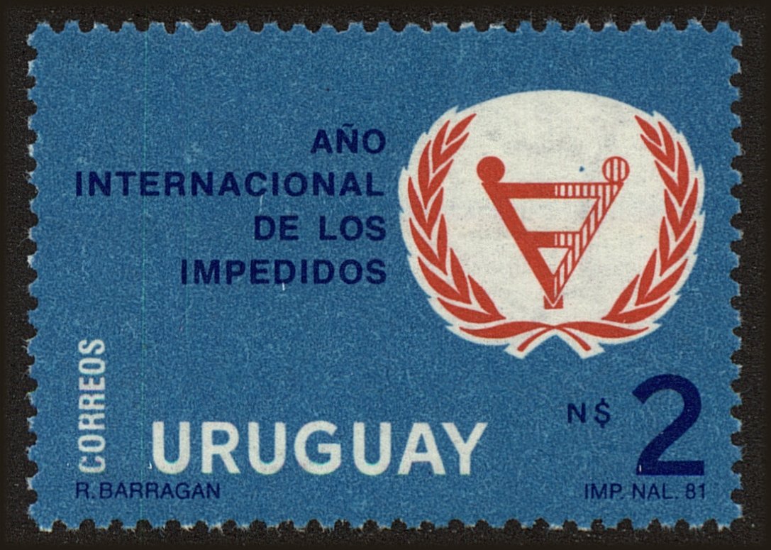 Front view of Uruguay 1112 collectors stamp