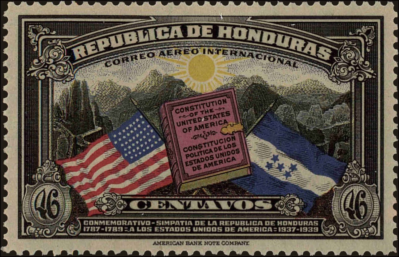 Front view of Honduras C84 collectors stamp