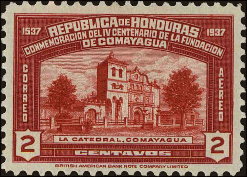 Front view of Honduras C85 collectors stamp