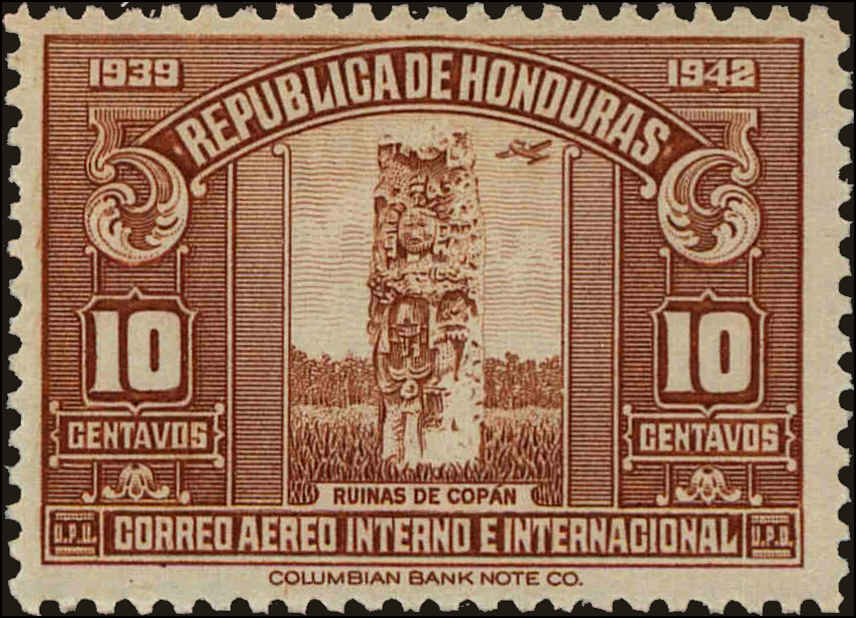 Front view of Honduras C89 collectors stamp