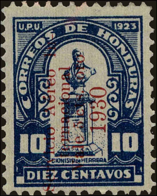 Front view of Honduras C20 collectors stamp