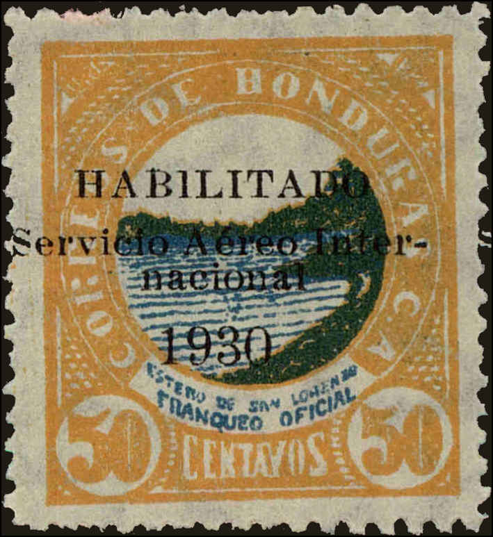 Front view of Honduras C37 collectors stamp