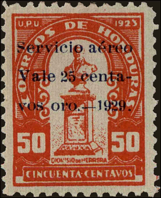 Front view of Honduras C14 collectors stamp