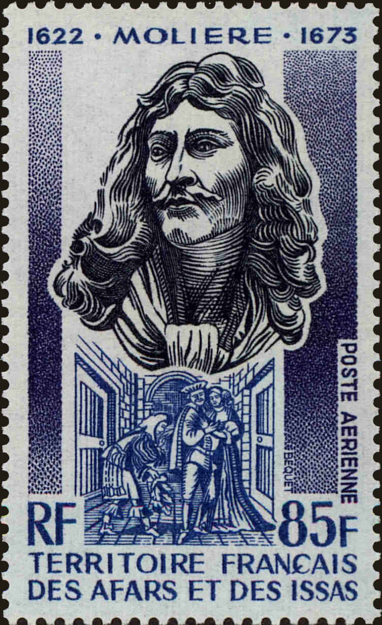 Front view of Afars and Issas C90 collectors stamp