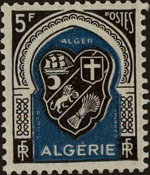 Front view of Algeria 221 collectors stamp