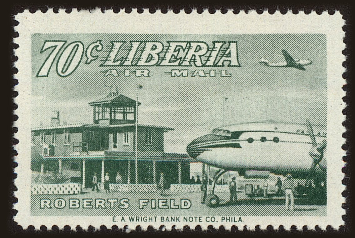 Front view of Liberia C75 collectors stamp