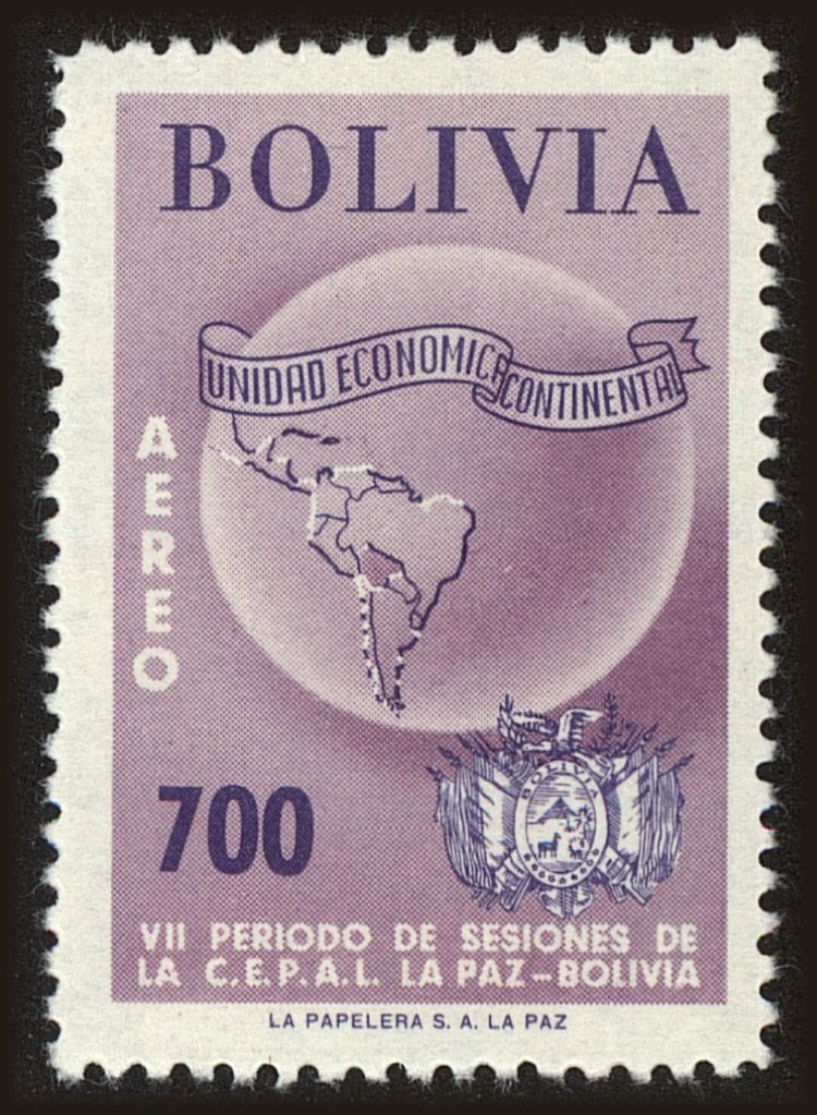 Front view of Bolivia C197 collectors stamp