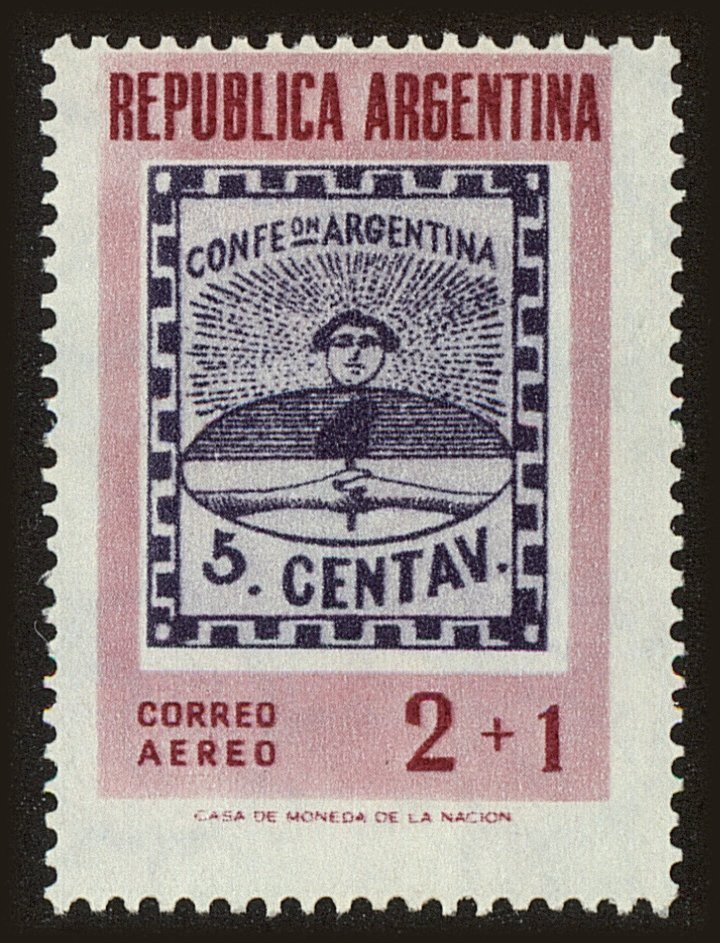 Front view of Argentina CB9 collectors stamp