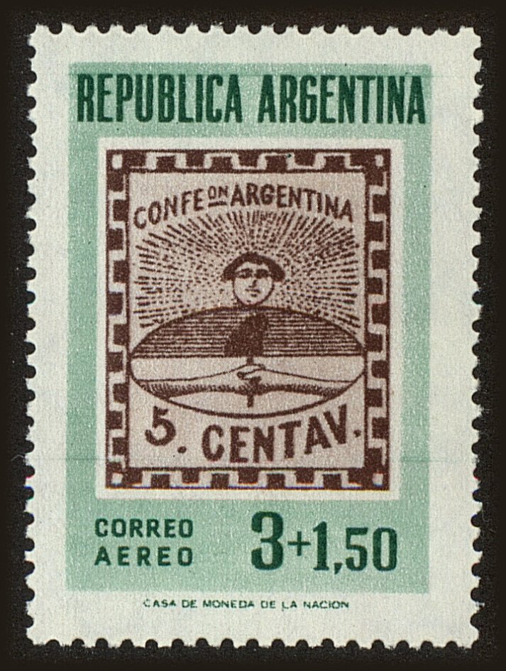 Front view of Argentina CB10 collectors stamp