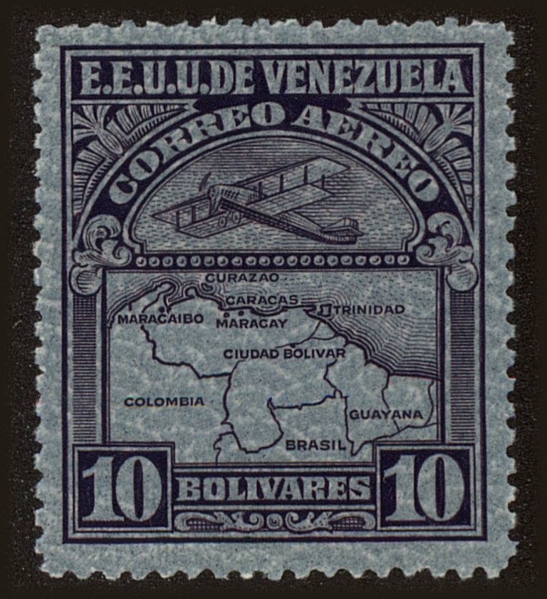 Front view of Venezuela C39 collectors stamp
