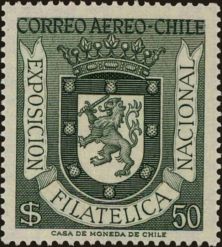 Front view of Chile C194 collectors stamp