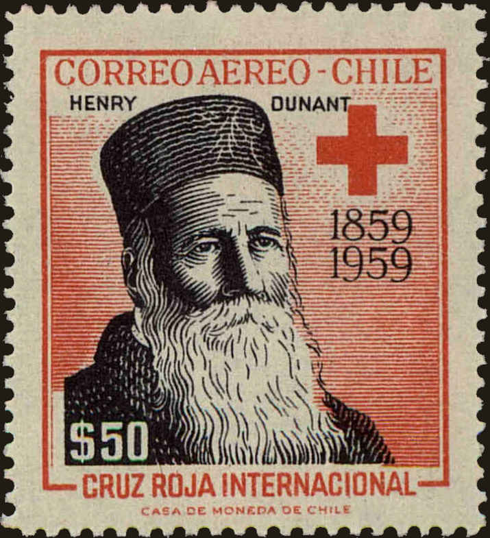 Front view of Chile C217 collectors stamp